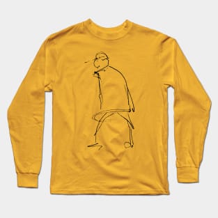 Line Art Man Passerby Long Sleeve T-Shirt